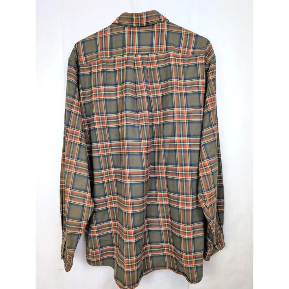 Vintage J.Crew Oarsman brown plaid long sleeve button up shirt L Preppy Cabin